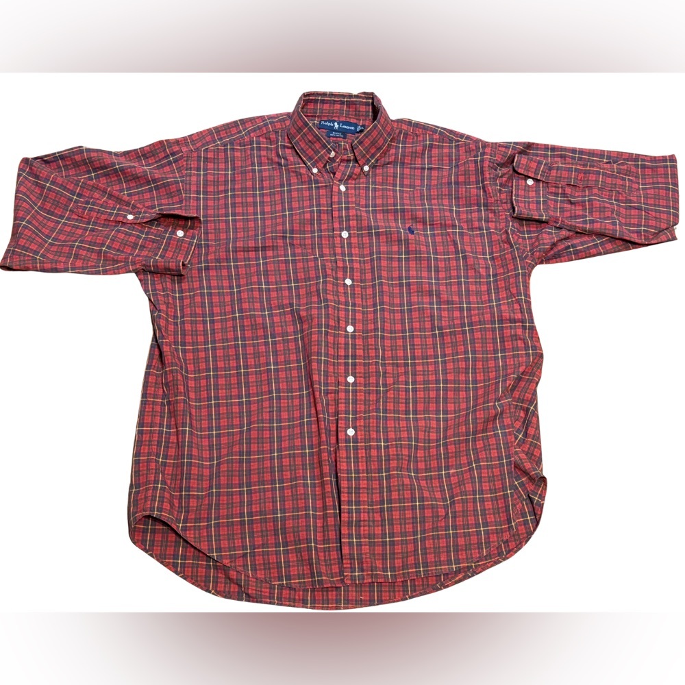 Vintage Ralph Lauren Blake Plaid Button Down XL Hong Kong Old Money Quiet Luxe